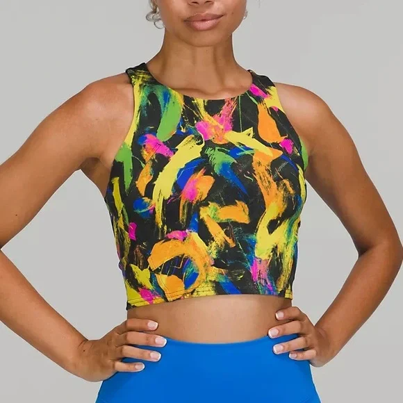 Lululemon Wunder Train Long Line Racerback Tank Top Undertone Black Multi ~ 2 - Picture 2 of 11